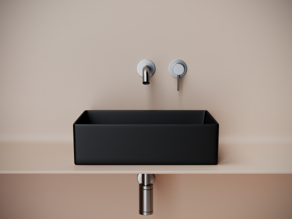 Раковина накладная прямоугольная Ceramica Nova Element CN6069MB фарфор цвет черный матовый