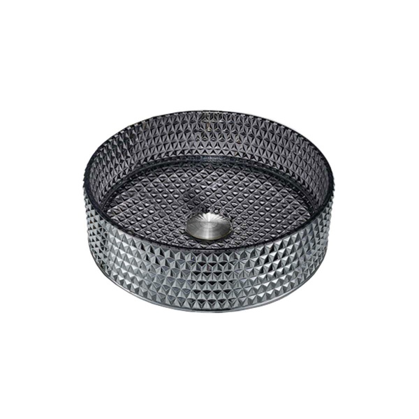 Раковина накладная круглая Vincea  VBS-5GL03 стекло цвет черный глянцевый