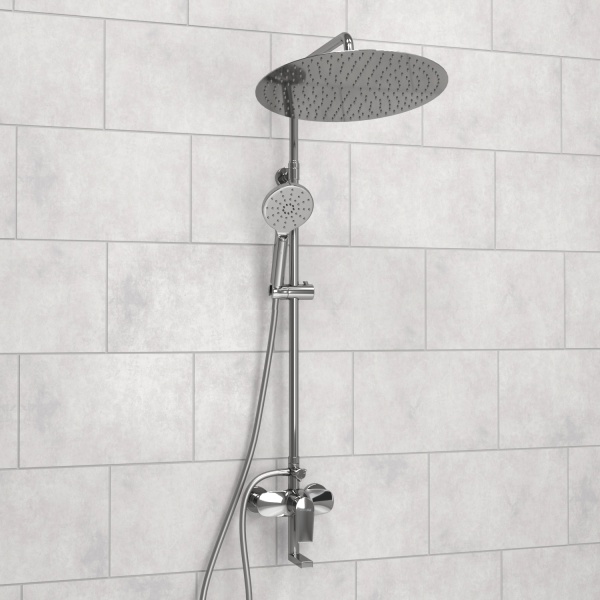 Душевая система со смесителем Wasserkraft  A166.117.127.087.CH монтаж настенная без термостата хром