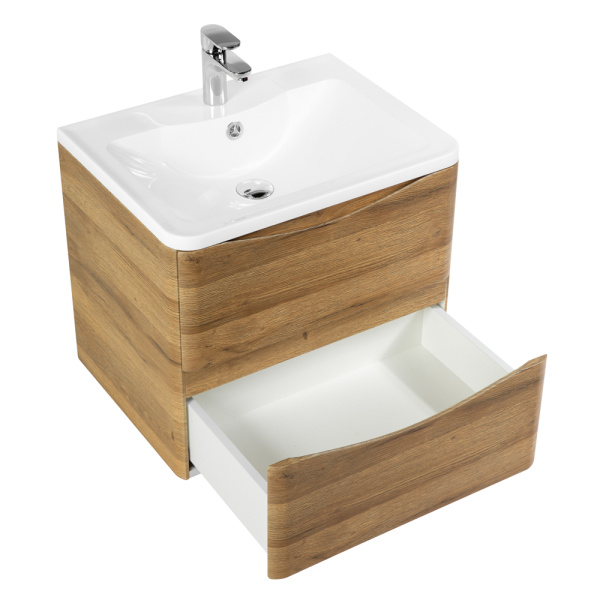 Тумба под раковину подвесная BelBagno Acqua ACQUA-600-2C-SO-RR 60 см  2 ящика цвет Rovere Rustico 