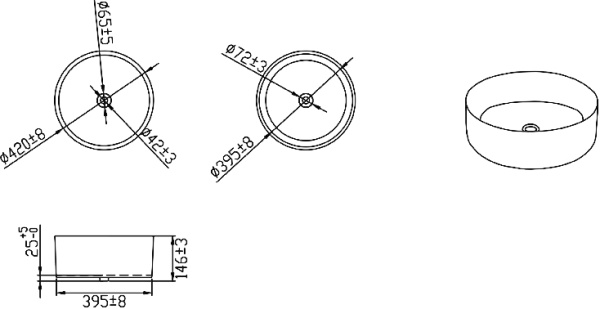 Раковина Bravat Affability C22284W-ENG накладная цвет белый