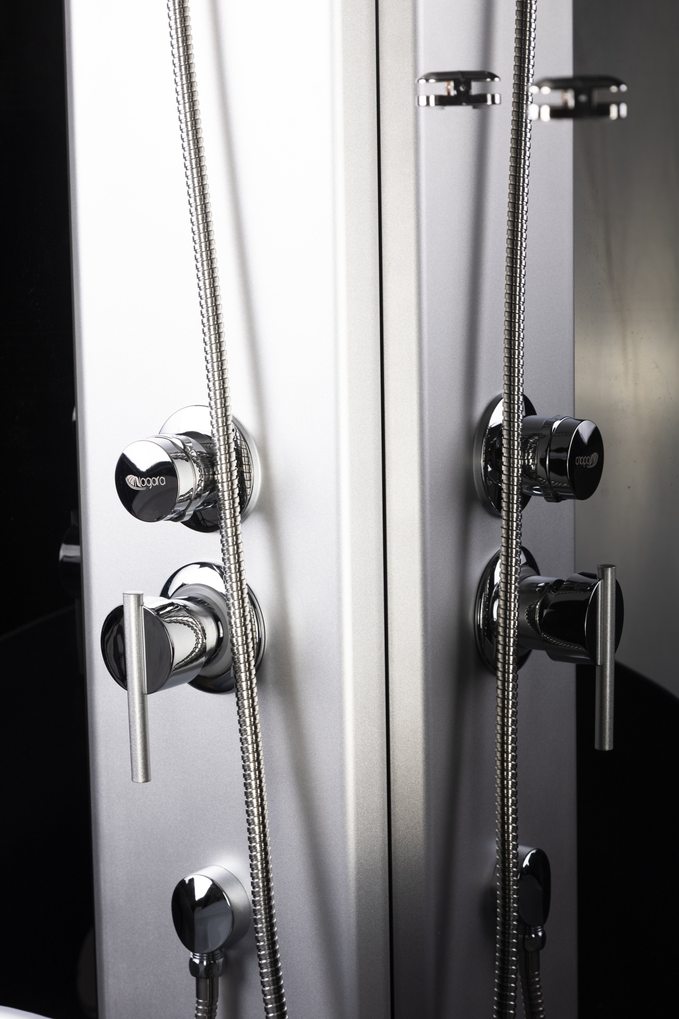 Душевая кабина с крышей Niagara Eco NG-4501-14 четверть круга  90x90 стекла прозрачные с узором, профиль матовый хром