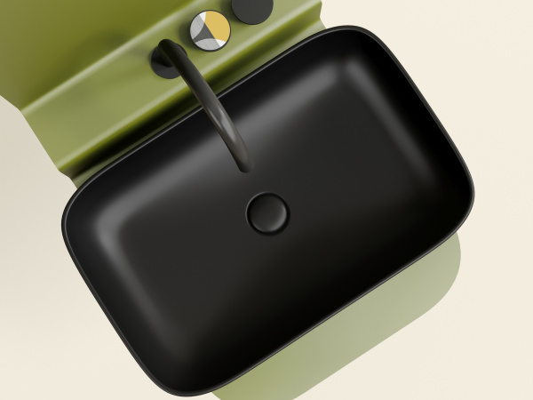 Раковина накладная прямоугольная Ceramica Nova Element CN6053MB фарфор цвет черный матовый