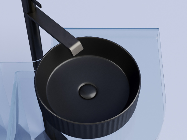 Раковина накладная круглая Ceramica Nova Element CN6057MB фарфор цвет черный матовый