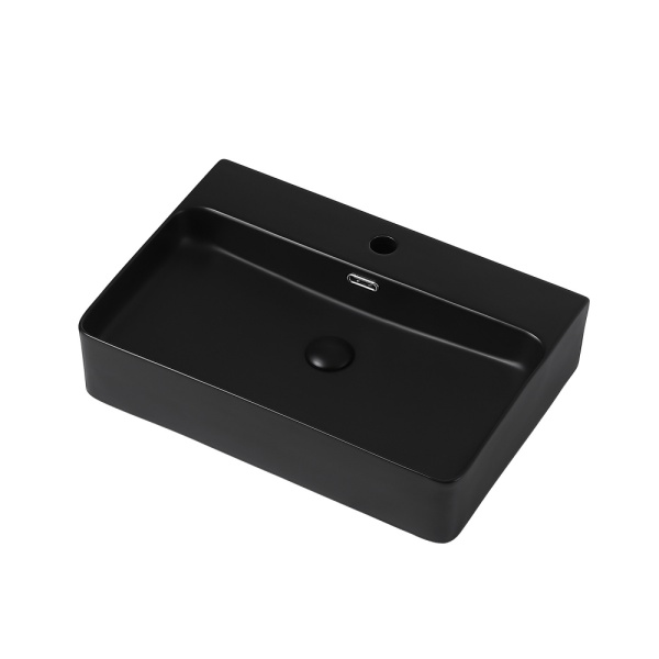 Раковина  прямоугольная Abber Rechteck AC2201MB керамика цвет черный матовый