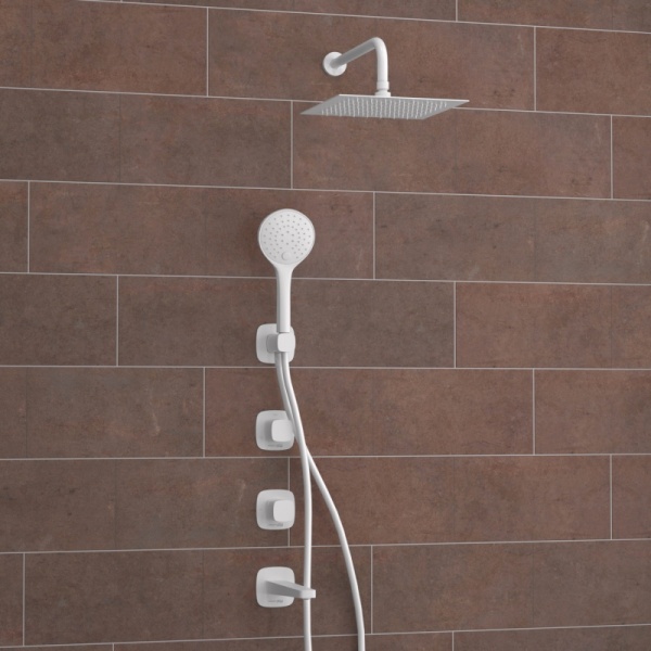 Душевая система со смесителем Wasserkraft Saale 9500 A9551.267.316.146.254.328.156.155 монтаж встраиваемая в стену без термостата белый