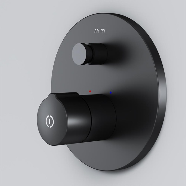 Смеситель для душа на 2 выхода Am.Pm X-Joy F85A45722 встраиваемый в стену 
без термостата черный матовый