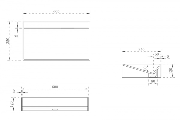 Раковина  прямоугольная Abber STEIN AS2623 искусственный камень цвет белый матовый