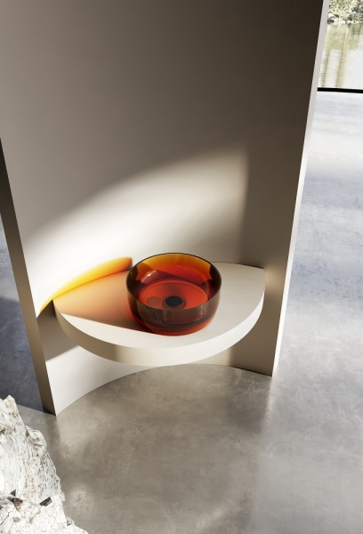 Раковина  круглая Abber Kristall AT2804Opal полиэфирная смола цвет коричневый