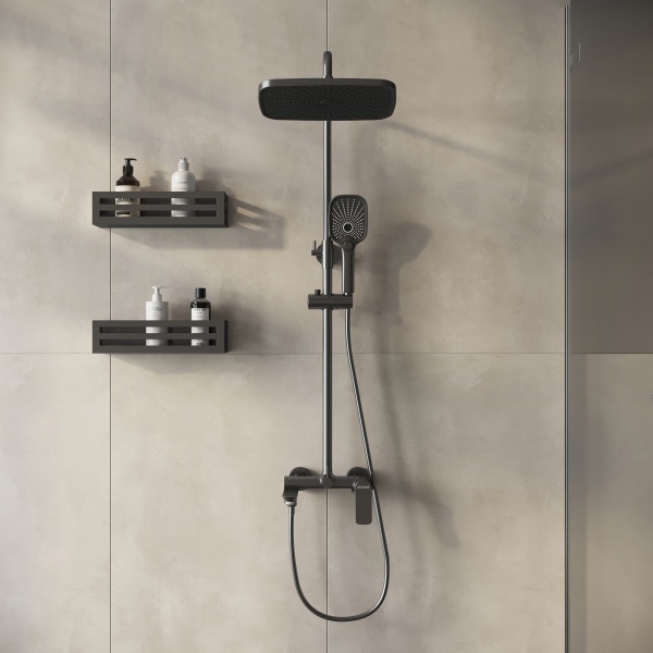 Душевая система со смесителем Grossman Advans 500.K35.09.420 монтаж настенная без термостата графит