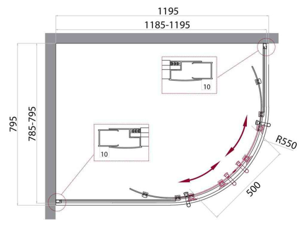 Душевой угол BelBagno Uno UNO-195-RH-2-120/80-C-Cr ассиметричный 120x80 стекла прозрачные, профиль хром
