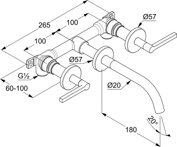 Смеситель для раковины Kludi Nova Fonte 201440515 хром