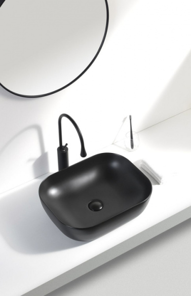 Раковина накладная прямоугольная Aquanet Lake LAKE-1-MB керамика цвет белый