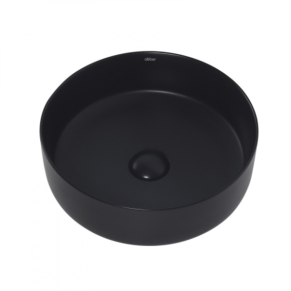 Раковина накладная круглая Abber Bequem AC2108MB фаянс цвет черный матовый