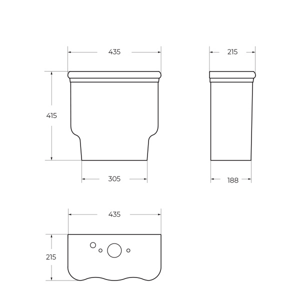 Бачок напольного унитаза BelBagno Boheme BB115T цвет белый