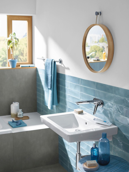 Смеситель для умывальника однорычажный Hansgrohe Novus 71127000 встраиваемый в стену хром без донного клапана