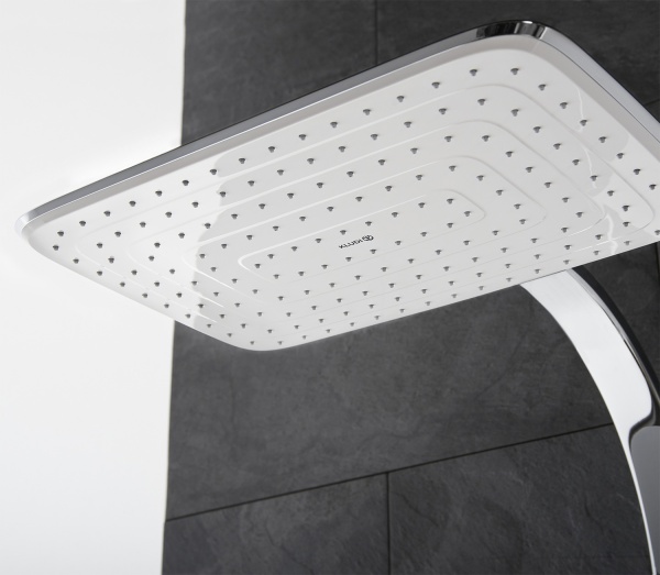 Душевая система со смесителем Kludi Cockpit 8020091-00 монтаж настенная с термостатом хром/белый