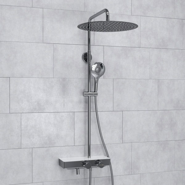 Душевая система со смесителем Wasserkraft  A113.117.101.CH Thermo монтаж настенная с термостатом хром