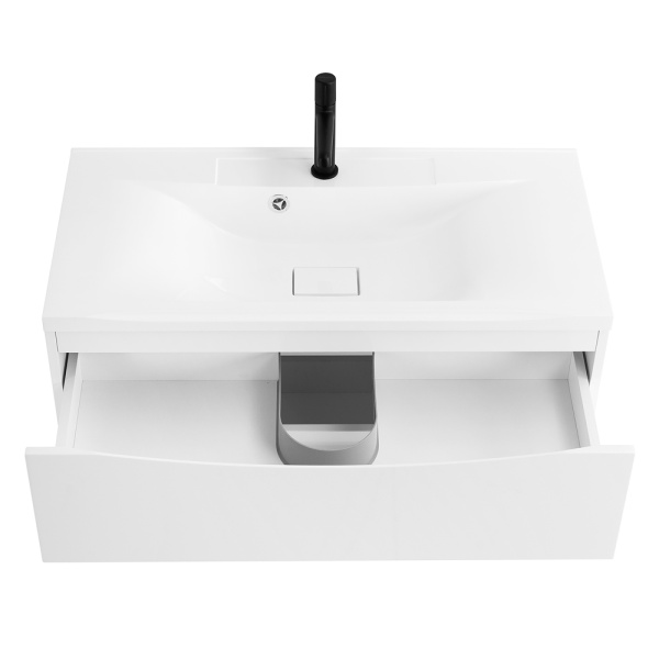 Тумба под раковину подвесная BelBagno Marino MARINO-900-2C-SO-BL-P 90 см  2 ящика цвет Bianco Lucido 