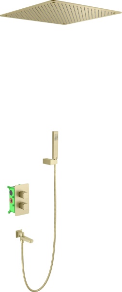 Душевая система со смесителем Timo Petruma SX-5019/17SM монтаж встраиваемая в стену с термостатом матовое золото