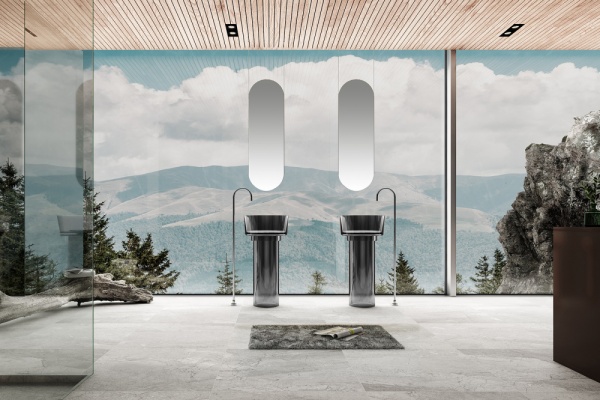 Раковина  круглая Abber Kristall AT2702Onyx полиэфирная смола цвет черный