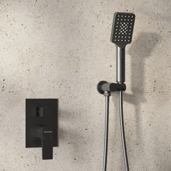 Душевая система со смесителем Grossman Classic 501.K35.04.420 монтаж встраиваемая  в стену без термостата графит
