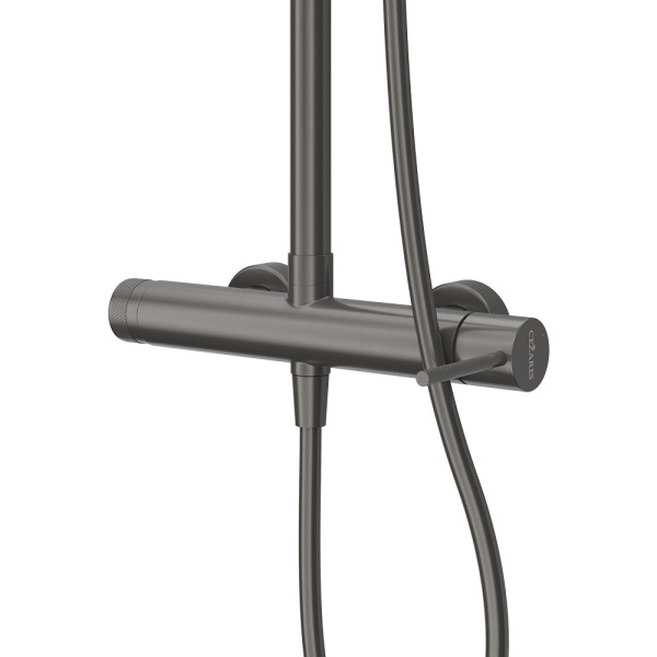 Душевая система со смесителем Cezares Relax RELAX-CD-GM монтаж настенная без термостата оружейная сталь