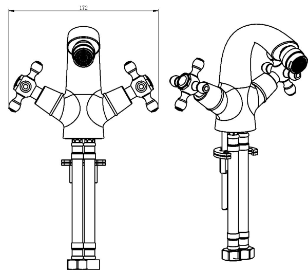 Смеситель для биде Boheme Crystal 316-CRST латунь 