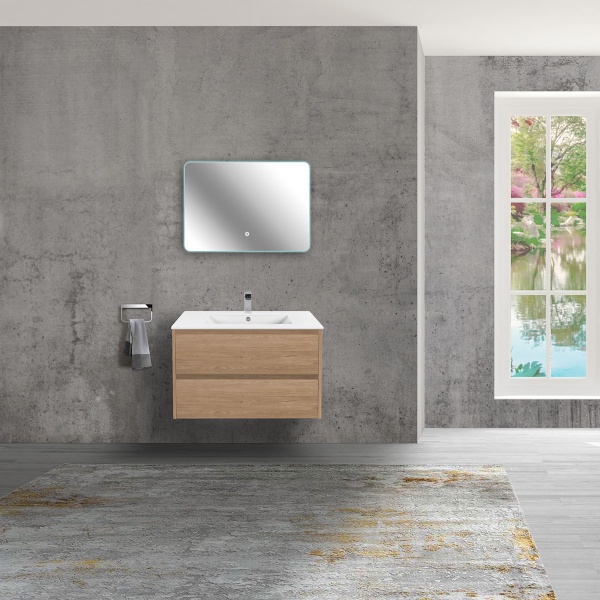 Тумба  подвесная Vincea Gio VMC-2G800NO 80 см  2 ящика цвет N.Oak 