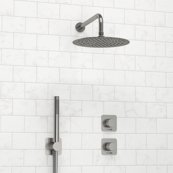 Душевая система со смесителем Wasserkraft Tauber 6400 A6451.296.097.121.275.100.276 монтаж встраиваемая в стену без термостата никель