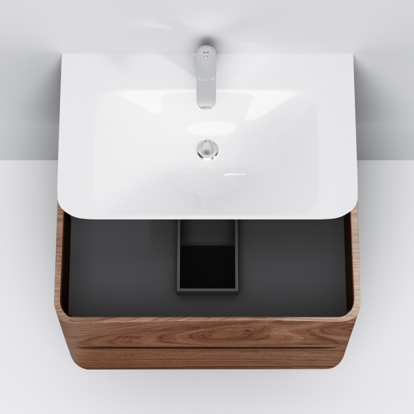 Тумба под раковину подвесная Am.Pm Sensation M30FHX0802NF 80 см  2 ящика цвет орех текстурированный 