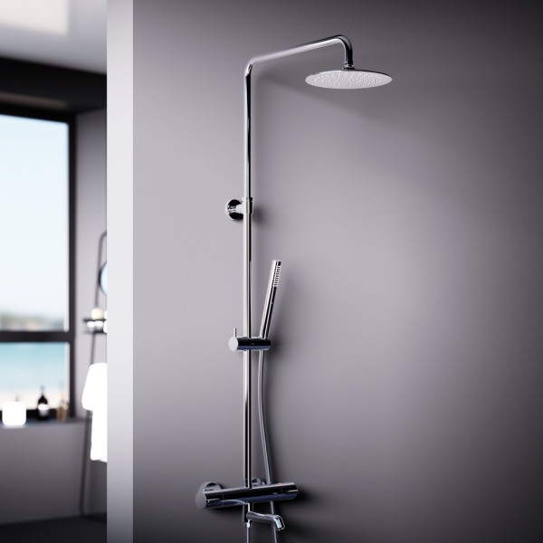 Душевая система со смесителем Damixa Scandinavian Pure 936810000 монтаж настенная с термостатом хром