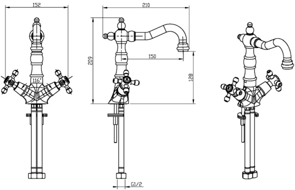 Смеситель для раковины Boheme Flora 292-FL 