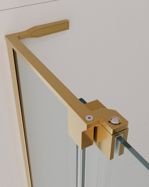 Душевая дверь распашная Cezares Slider SLIDER-B-1-70/80-C-BORO 70-80 см стекла прозрачные профиль брашированное золото