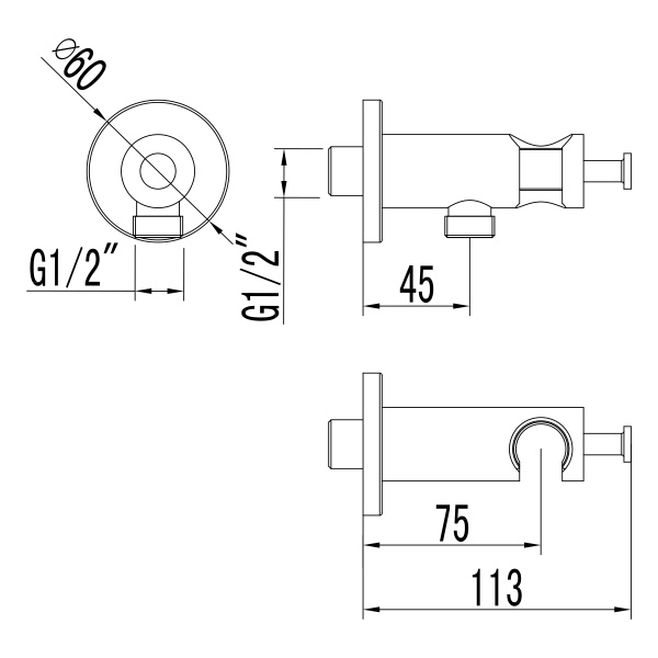 Шланговое соединение Lemark  LM1185C хром 