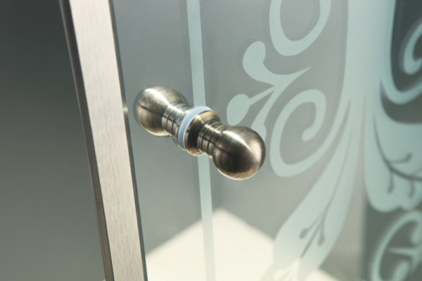 Душевая дверь Cezares Giubileo GIUBILEO-BF-1-120-CP-Br 120 см стекла прозрачные с узором, профиль бронза