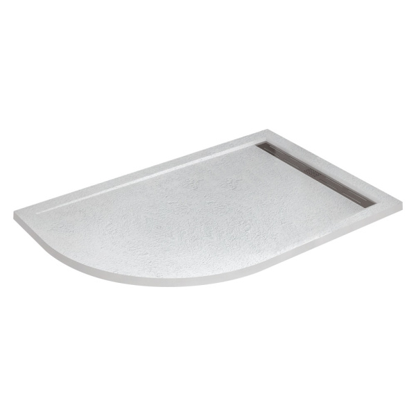 Душевой поддон низкий Cezares Tray TRAY-AS-RH-120/90-550-30-W-R ассиметричный литьевой мрамор 120x90 белый матовый