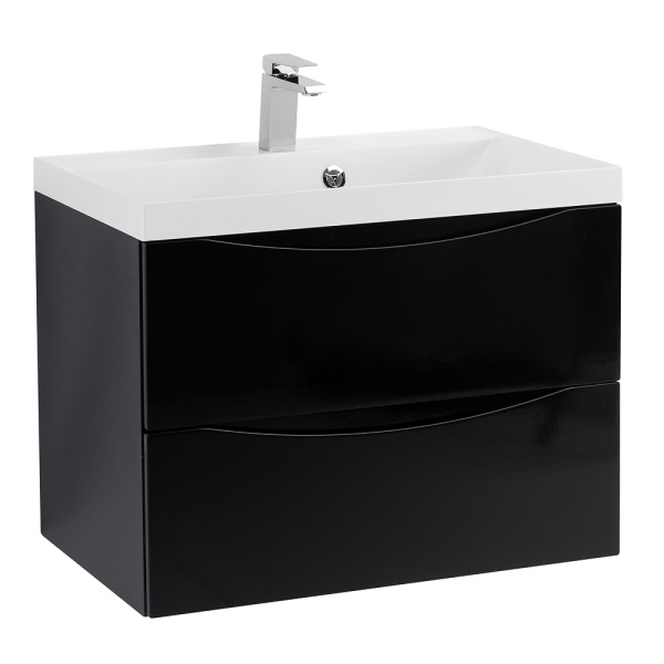 Тумба под раковину подвесная BelBagno Marino MARINO-700-2C-SO-NL-P 70 см  2 ящика цвет Nero Lucido 