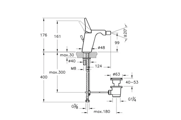 Смеситель для биде VitrA Memoria A42333 латунь хром