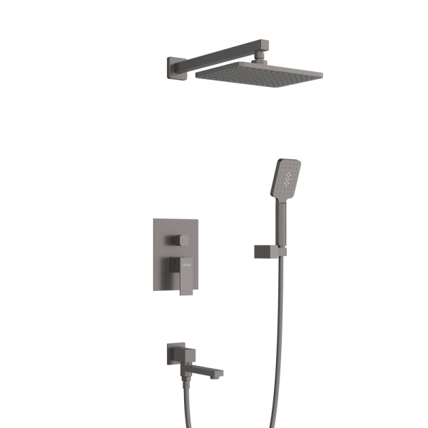 Душевая система со смесителем Cezares Slider SLIDER-VDSET-GM монтаж встраиваемая в стену без термостата оружейная сталь