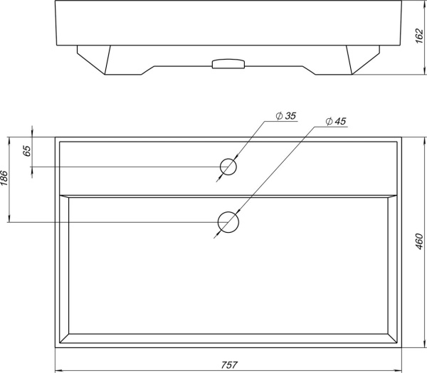 Раковина мебельная прямоугольная Aquanet Латина 00242338 керамика цвет белый