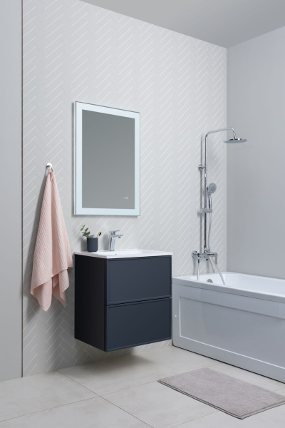 Раковина мебельная прямоугольная Aquanet Арт 00318925 литьевой мрамор цвет белый