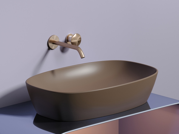 Раковина накладная овальная Ceramica Nova Element CN6049MDB фарфор цвет коричневый матовый