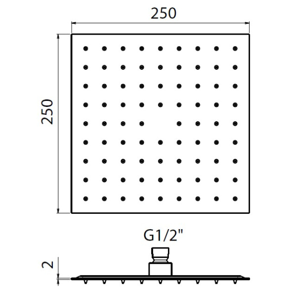 Верхний душ Plumberia Selection Shower SAQ3114CR хром 