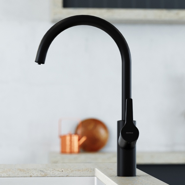 Смеситель для кухни Damixa Eclipse 310721300 с подключением к фильтру черный матовый
