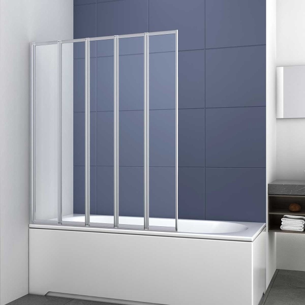 Шторка для ванны складная  Vincea VSB-32 VSB-32120CL 120 см, стекла прозрачные, профиль хром