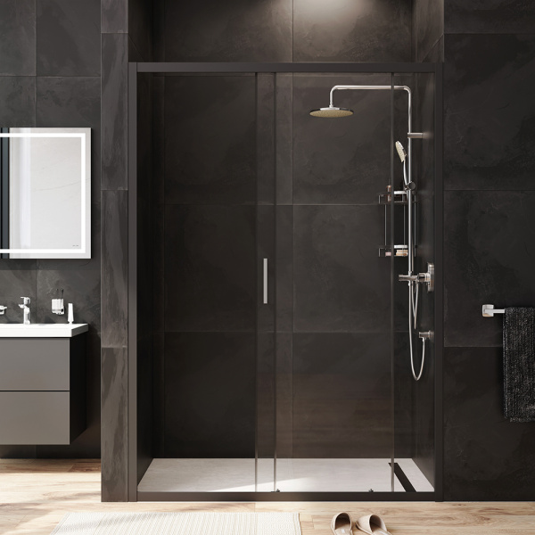 Душевая дверь Am.Pm Gem W90G-140-1-195BT 140 см стекла прозрачные, профиль черный