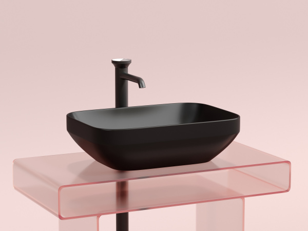 Раковина накладная прямоугольная Ceramica Nova Element CN6055MB фарфор цвет черный матовый