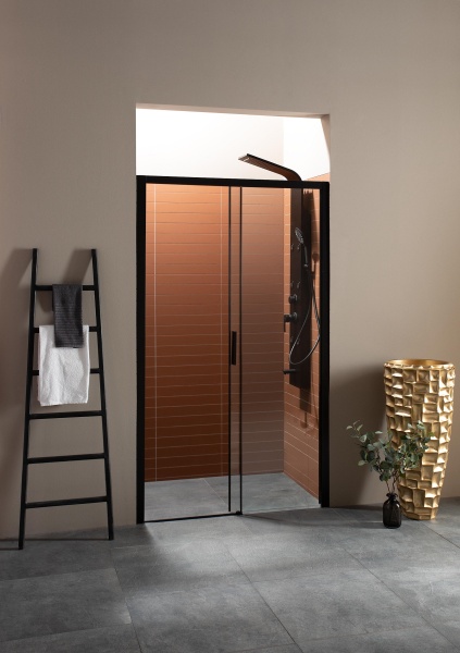 Душевая дверь Aquanet Pleasure AE60-N-140H200U-BT 140 см стекла прозрачные, профиль черный