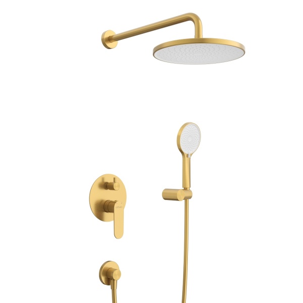 Душевая система со смесителем Cezares Stylus STYLUS-DSET-BORO монтаж встраиваемая в стену без термостата брашированное золото